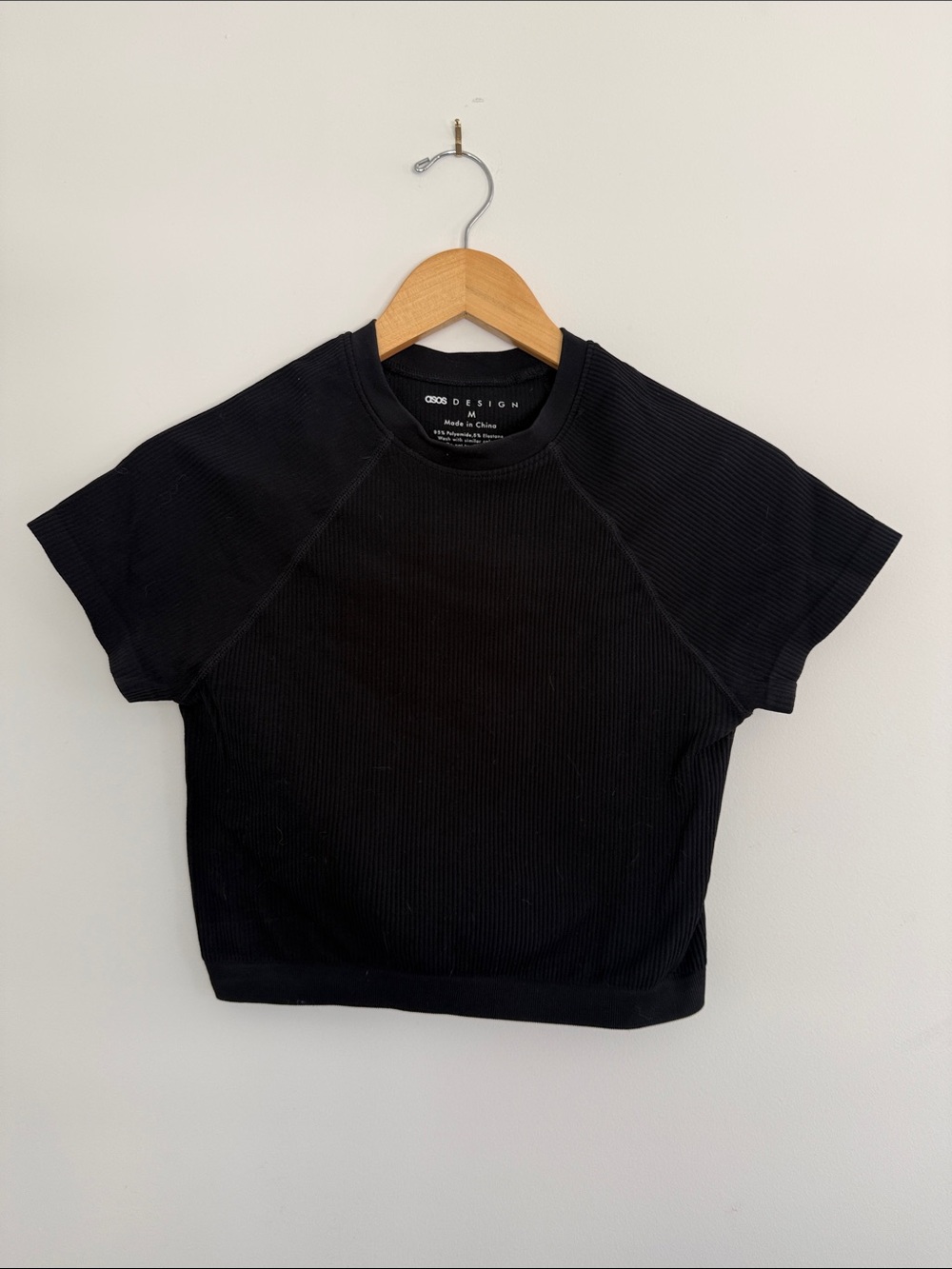 ASOS Black Ribbed Crop Top
